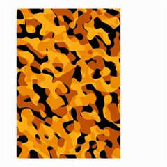 Orange And Black Camouflage Pattern Small Garden Flag (two Sides) by SpinnyChairDesigns