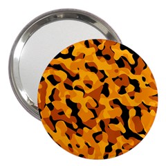 Orange And Black Camouflage Pattern 3  Handbag Mirrors by SpinnyChairDesigns