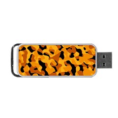 Orange And Black Camouflage Pattern Portable Usb Flash (one Side) by SpinnyChairDesigns