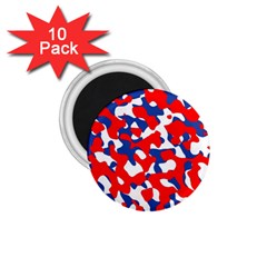 Red White Blue Camouflage Pattern 1 75  Magnets (10 Pack)  by SpinnyChairDesigns