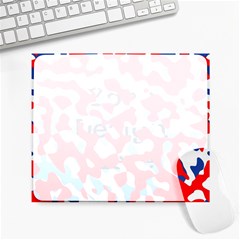 Red White Blue Camouflage Pattern Large Mousepads by SpinnyChairDesigns