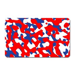 Red White Blue Camouflage Pattern Magnet (rectangular) by SpinnyChairDesigns