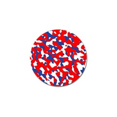 Red White Blue Camouflage Pattern Golf Ball Marker (10 Pack) by SpinnyChairDesigns