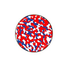 Red White Blue Camouflage Pattern Hat Clip Ball Marker (10 Pack) by SpinnyChairDesigns