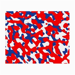 Red White Blue Camouflage Pattern Small Glasses Cloth by SpinnyChairDesigns