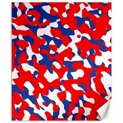 Red White Blue Camouflage Pattern Canvas 8  X 10  by SpinnyChairDesigns