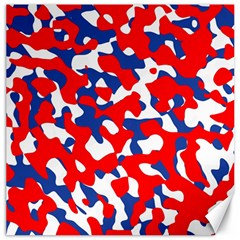 Red White Blue Camouflage Pattern Canvas 12  X 12  by SpinnyChairDesigns