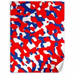 Red White Blue Camouflage Pattern Canvas 36  X 48  by SpinnyChairDesigns