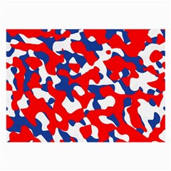 Red White Blue Camouflage Pattern Large Glasses Cloth (2 Sides) by SpinnyChairDesigns