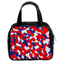 Red White Blue Camouflage Pattern Classic Handbag (two Sides) by SpinnyChairDesigns