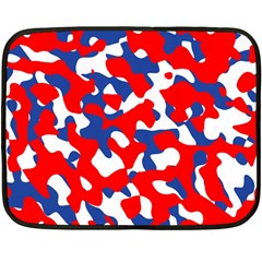 Red White Blue Camouflage Pattern Fleece Blanket (mini) by SpinnyChairDesigns