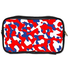 Red White Blue Camouflage Pattern Toiletries Bag (two Sides) by SpinnyChairDesigns