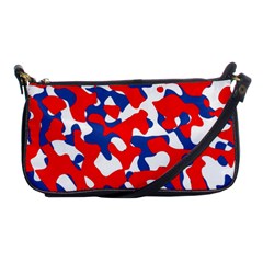 Red White Blue Camouflage Pattern Shoulder Clutch Bag by SpinnyChairDesigns