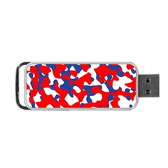 Red White Blue Camouflage Pattern Portable Usb Flash (one Side) by SpinnyChairDesigns