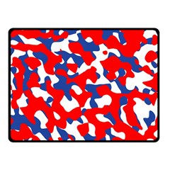 Red White Blue Camouflage Pattern Double Sided Fleece Blanket (small)  by SpinnyChairDesigns