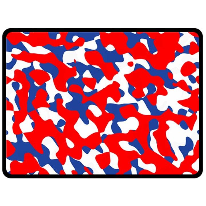 Red White Blue Camouflage Pattern Double Sided Fleece Blanket (Large) 