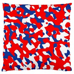 Red White Blue Camouflage Pattern Large Flano Cushion Case (one Side) by SpinnyChairDesigns