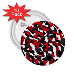 Black Red White Camouflage Pattern 2 25  Buttons (10 Pack)  by SpinnyChairDesigns