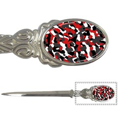 Black Red White Camouflage Pattern Letter Opener by SpinnyChairDesigns