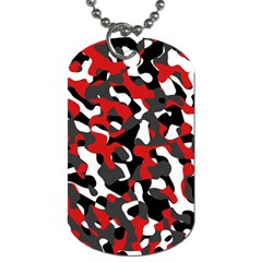 Black Red White Camouflage Pattern Dog Tag (one Side) by SpinnyChairDesigns