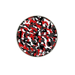 Black Red White Camouflage Pattern Hat Clip Ball Marker (10 Pack) by SpinnyChairDesigns