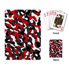 Black Red White Camouflage Pattern Playing Cards Single Design (rectangle) by SpinnyChairDesigns