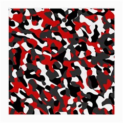 Black Red White Camouflage Pattern Medium Glasses Cloth by SpinnyChairDesigns