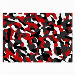 Black Red White Camouflage Pattern Large Glasses Cloth by SpinnyChairDesigns