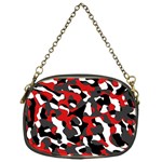 Black Red White Camouflage Pattern Chain Purse (One Side) Front