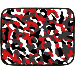 Black Red White Camouflage Pattern Fleece Blanket (mini) by SpinnyChairDesigns