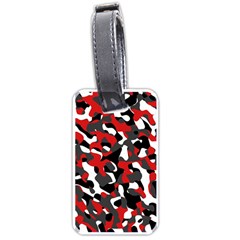 Black Red White Camouflage Pattern Luggage Tag (one Side) by SpinnyChairDesigns