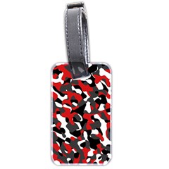 Black Red White Camouflage Pattern Luggage Tag (two Sides) by SpinnyChairDesigns