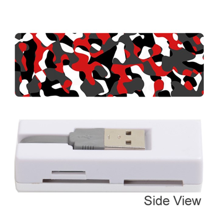 Black Red White Camouflage Pattern Memory Card Reader (Stick)