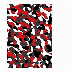 Black Red White Camouflage Pattern Small Garden Flag (two Sides) by SpinnyChairDesigns