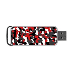 Black Red White Camouflage Pattern Portable Usb Flash (one Side) by SpinnyChairDesigns