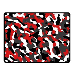 Black Red White Camouflage Pattern Double Sided Fleece Blanket (small)  by SpinnyChairDesigns