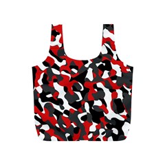 Black Red White Camouflage Pattern Full Print Recycle Bag (s) by SpinnyChairDesigns