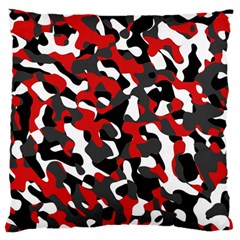 Black Red White Camouflage Pattern Large Flano Cushion Case (one Side) by SpinnyChairDesigns