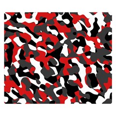 Black Red White Camouflage Pattern Double Sided Flano Blanket (small)  by SpinnyChairDesigns