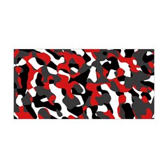 Black Red White Camouflage Pattern Yoga Headband by SpinnyChairDesigns