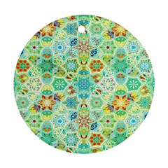 Bright Mosaic Round Ornament (two Sides) by ibelieveimages