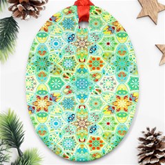 Bright Mosaic Oval Ornament (two Sides) by ibelieveimages