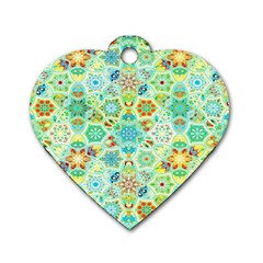 Bright Mosaic Dog Tag Heart (one Side) by ibelieveimages