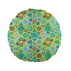 Bright Mosaic Standard 15  Premium Flano Round Cushions by ibelieveimages