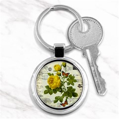 Yellow Roses Key Chain (round) by ibelieveimages