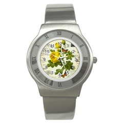 Yellow Roses Stainless Steel Watch by ibelieveimages