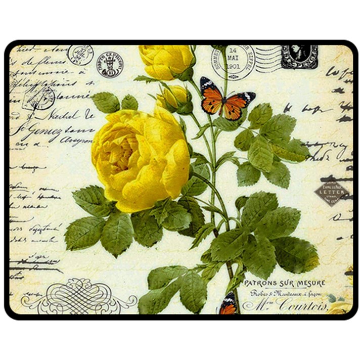 Yellow Roses Double Sided Fleece Blanket (Medium) 