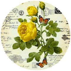 Yellow Roses Wooden Puzzle Round by ibelieveimages