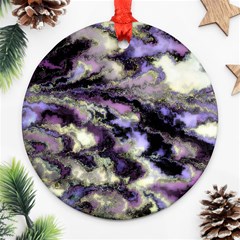 Purple Yellow Marble Ornament (round)