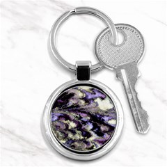 Purple Yellow Marble Key Chain (round) by ibelieveimages